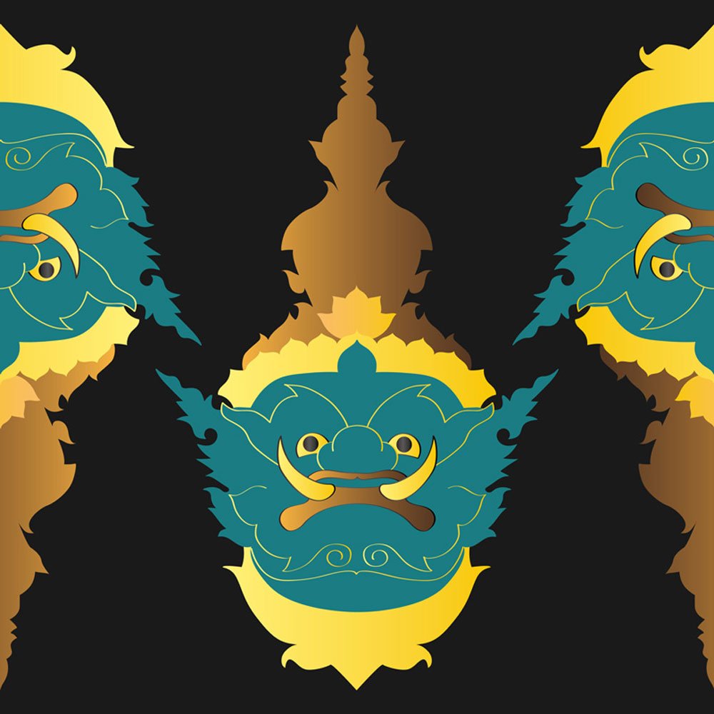 Illustration colorée inspirée du Dieu thaïlandais Hanuman