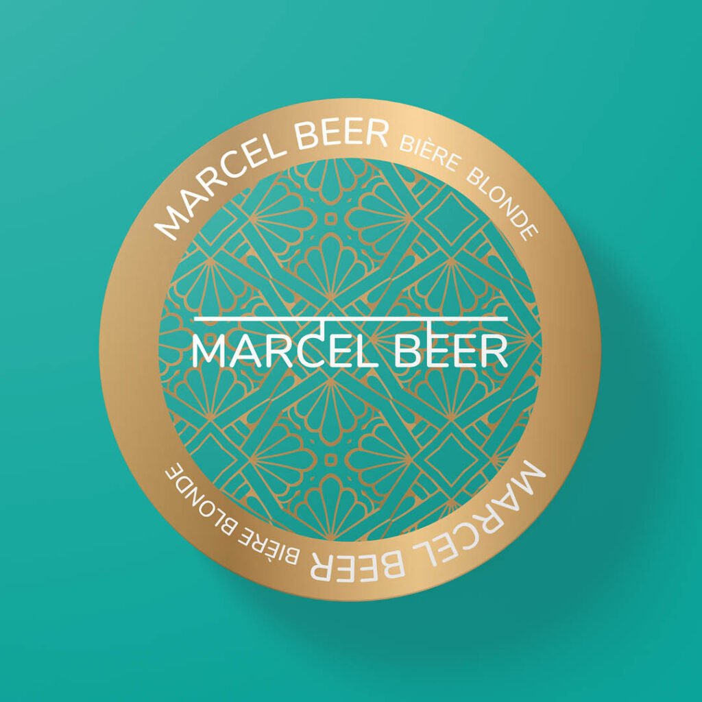 Sous-bock Café Marcel avec logo bière
