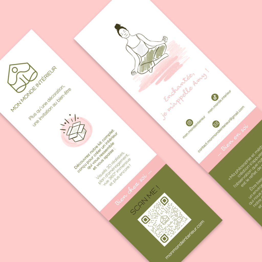 Carte de visite Mon Monde Intérieur au format marque-pages