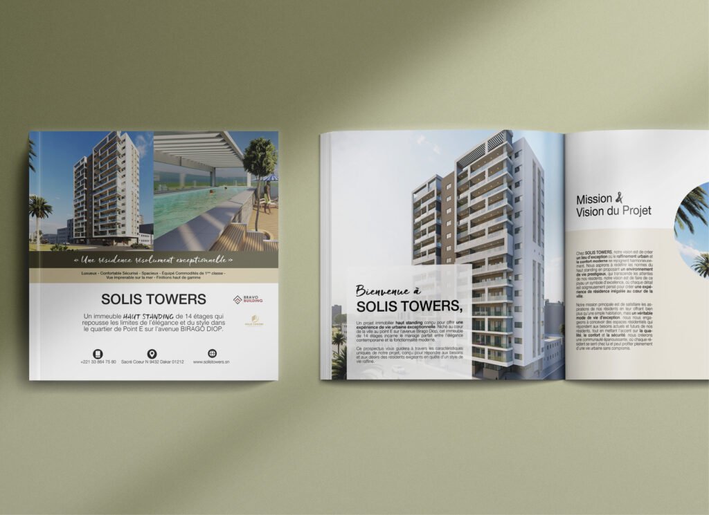 Catalogue élégant pour une agence immobilière de luxe au Sénégal